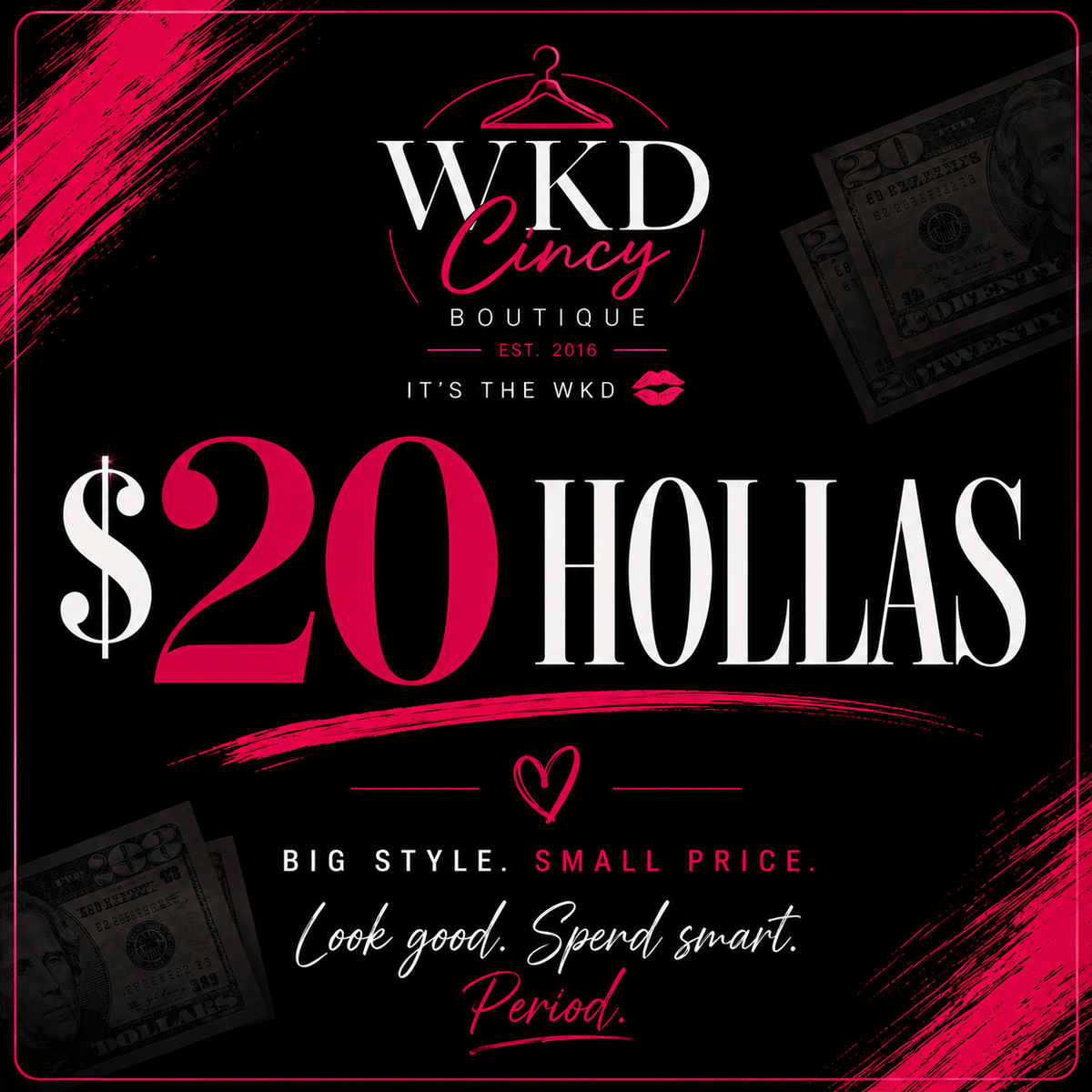 •$20 Hollas•